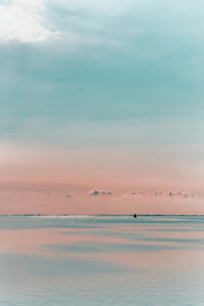 ice-cream lake with 1 boat by Cor Woudstra