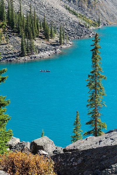 Canadian canoe on Moraine Lake, Canada by Milou Mouchart