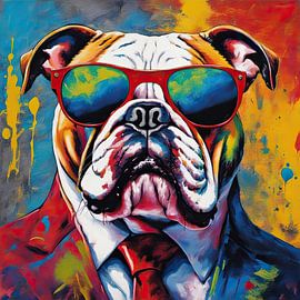 Pop Art Bulldogge 03.44 von Blickfänger Gemälde