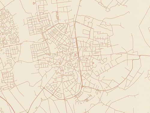 Kaart van Valkenswaard in Terracotta