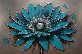 Fleur turquoise avec accents argentés sur Art & Soul Creations