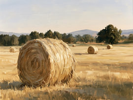 Harvest hay bales by IamHomeStudio