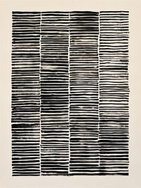 Japandi in Black – Abstract Ink Art with Geometric Lines and Patterns by Roger VDB