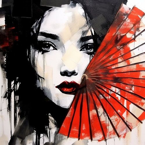 Derrière l'éventail rouge