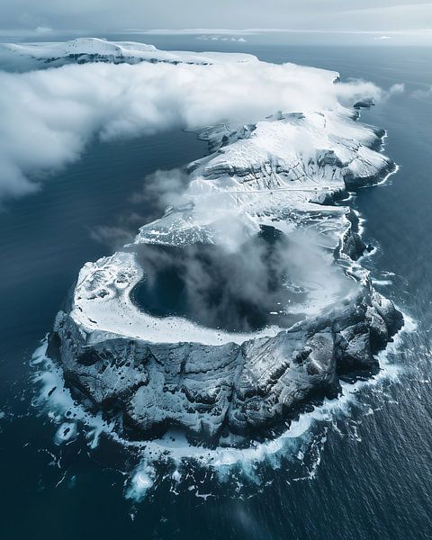 Arktisches Meeresglitzern von fernlichtsicht