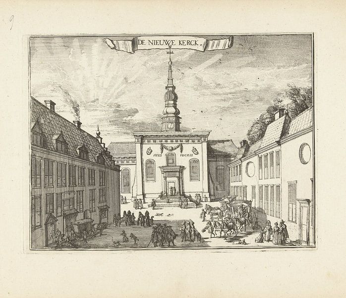 Blick auf die Nieuwe Kerk in Haarlem, Romeyn de Hooghe von Historisch Haarlem