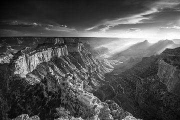 Grand Canyon USA. Zwart-wit beeld. van Manfred Voss, Schwarz-weiss Fotografie