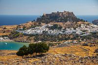 Gezicht op Lindos op het eiland Rhodos