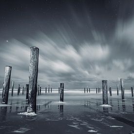 Waiting for the northern lights at the palm village in Petten by Marco Knies
