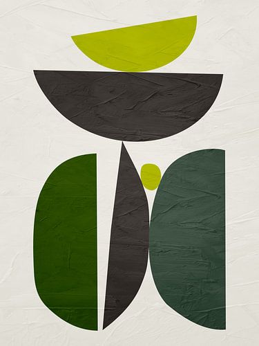 Moderne abstracte organische geometrische kleurschilderkunst