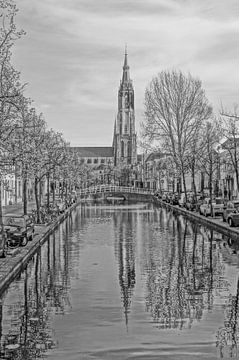 Nieuwe kerk Delft Zwart-wit van Rico Heuvel