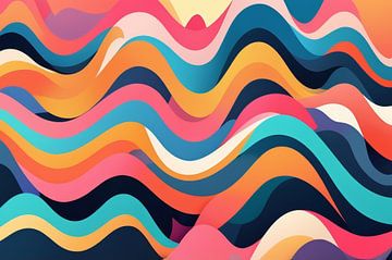 Colorful Abstract Ocean Waves Background by hisam colours