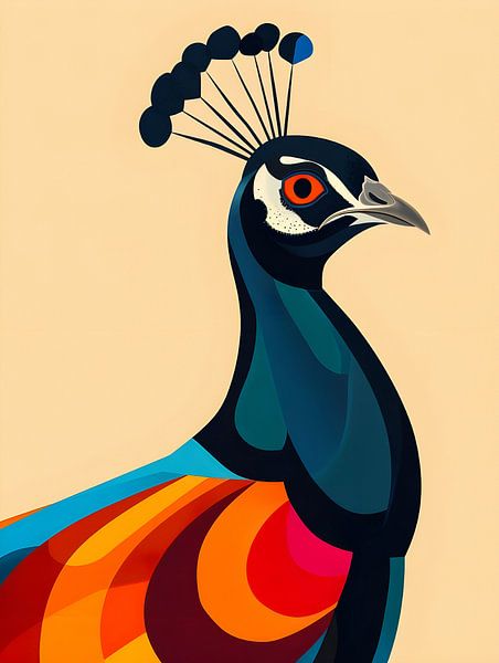 Pfau Illustration von But First Framing