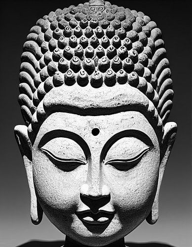 Boeddha in zwart wit