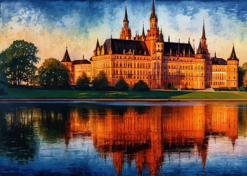 Schwerin Castle by The Lake by MIROKKU