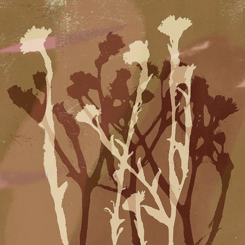 Retro botanische vormen in Terra kleuren