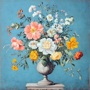 Nature morte colorée de fleurs