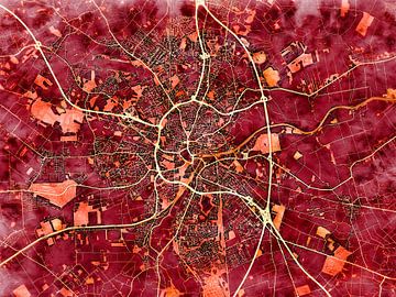 Kaart van Oldenburg in de stijl 'Amber Autumn' van Maporia