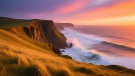 Purpurhimmel über Felsen von Jean Pierre