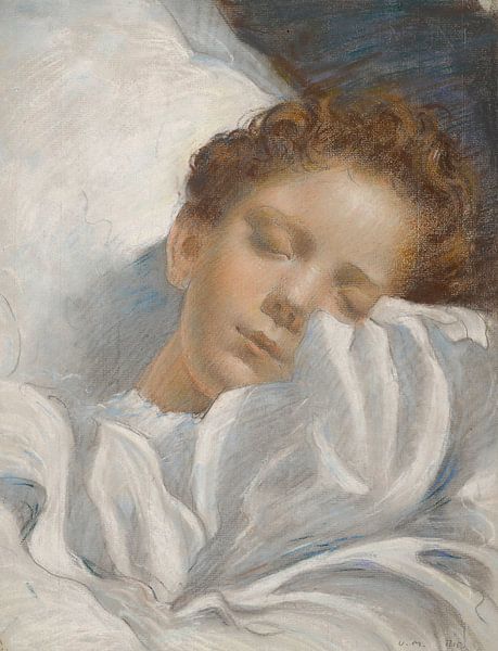 Study Of A Sleeping Child, Luc-Olivier Merson by Masterful Masters