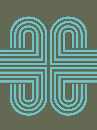 Retro Mid-Century Modern Shamrock Abstract