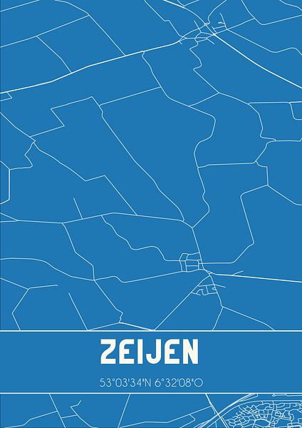 Blueprint | Map | Zeijen (Drenthe) by Prints of Place