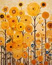 Zonnebloemen abstract van Bert Nijholt thumbnail