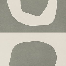 Organische vormen in saliegroen en beige van Imaginative