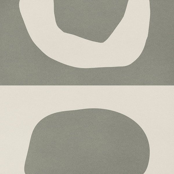 Organic shapes in sage green and beige by Imaginative