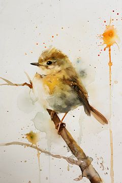 Aquarel Vogeltje van It starts with Art