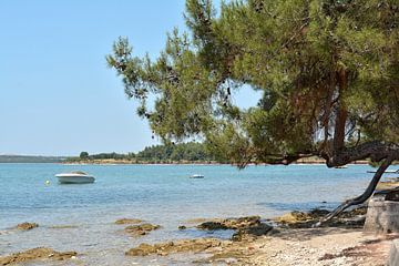 Medulin strand aan de kust van de Adriatische Zee in Kroatië van Heiko Kueverling