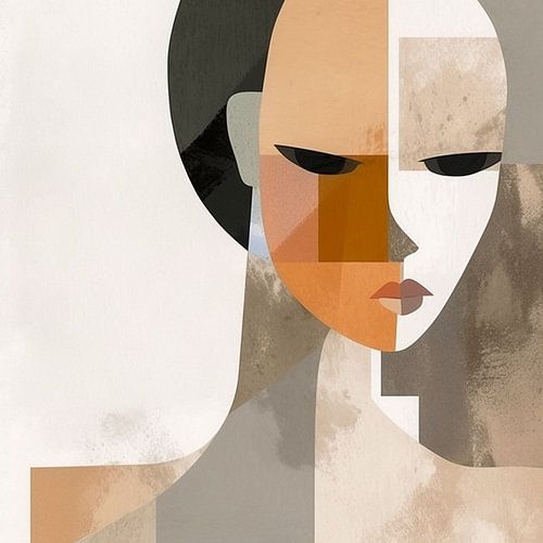 Équilibre harmonieux : dessin au trait abstrait