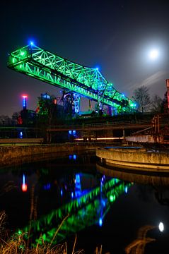 Duisburg landscape park with full moon by Marcel Rieck