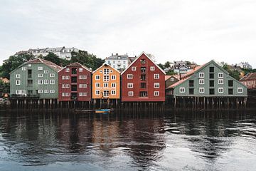 Typical wooden houses in Trondheim by vdlvisuals.com