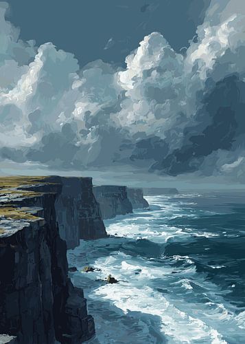 Dramatische Küstenklippen bei stürmischem Wetter