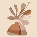 Bloem in vaas. Boho Retro Abstract stilleven nr. 7 van Dina Dankers thumbnail