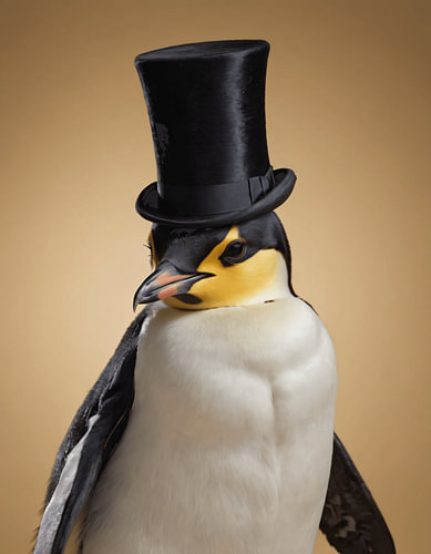 Dandy-Pinguin mit Zylinder