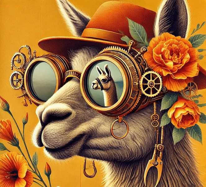 Lama sieht Lama von CanvasbyCaro