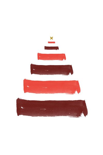 Kerstboom Brush Strokes - Kerst Print van MDRN HOME