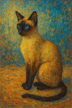 Siamese cat painting.