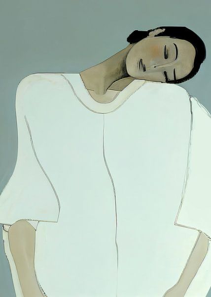 Modern abstract portrait "rest" by Carla Van Iersel