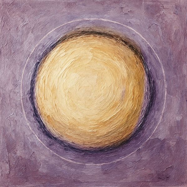 Cercle en ocre et aubergine Fond par Claudia Gründler