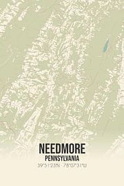 Vintage map of Needmore (Pennsylvania), USA. by Prints of Place