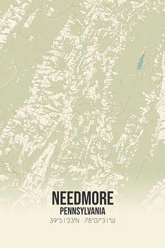 Alte Karte von Needmore (Pennsylvania), USA. von Rezona