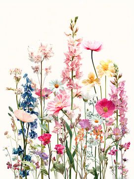 Hyperrealistic Collage of Wildflowers – Light, Form and Botanical Stillness