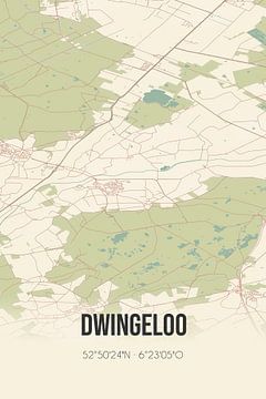 Vintage map of Dwingeloo (Drenthe) by Rezona