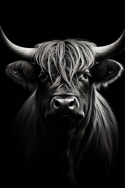 Minimalistisches Tier Portrait in Schwarz-Weiß von Thilo Wagner