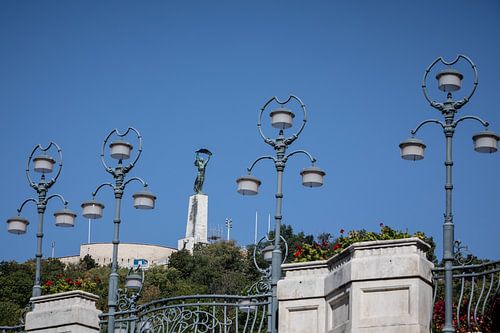 beeld van de vrijheid in boedapest vanaf het gellert  hotel