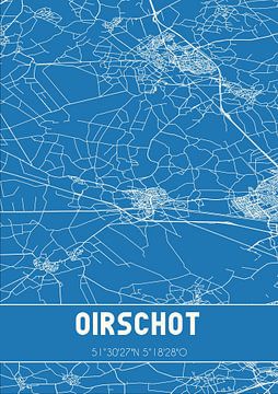 Blauwdruk | Landkaart | Oirschot (Noord-Brabant) van MijnStadsPoster