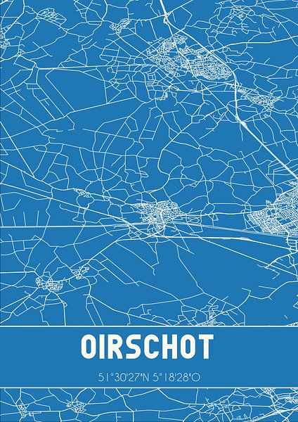 Blaupause | Karte | Oirschot (Nordbrabant) von Ortsdrucke